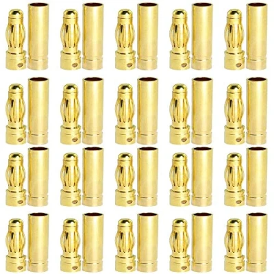Image of Yiqigou 20 Pairs Gold plated 4.0mm 4mm Bullet Banana Plug Male Female Connector Adapter for RC Lipo Battery ESC Motor