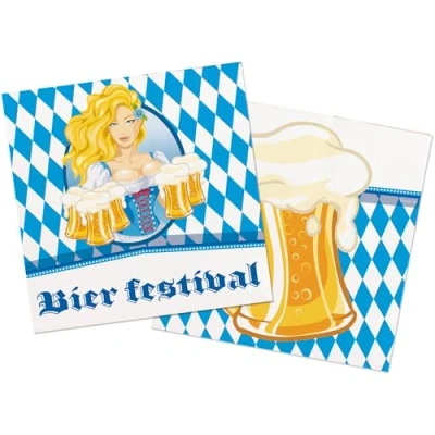 Image of Folat 61487 Oktoberfest Beer Mug Napkins, Multi Color