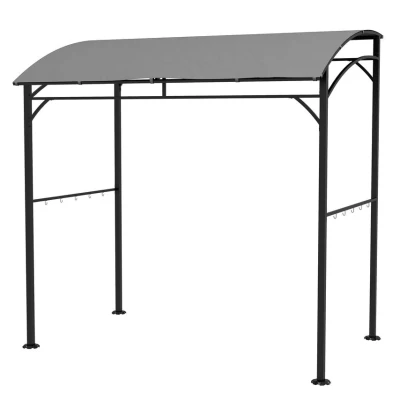 Image of Outsunny 2.2 x 1.5m BBQ Gazebo Tent Sun Shade with Canopy &amp; 10 Hooks Grey