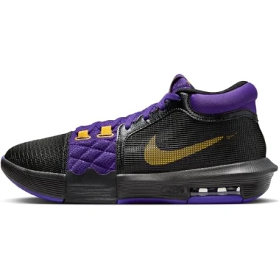 Image of Nike Performance Lebron Witness VIII Basketball shoes, Men&#039;s, Size: 7, Black/university gold/field purple Textile/synthetics