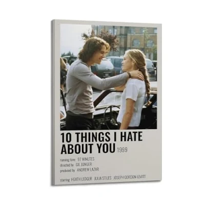 Image of Szzmyo 10 Things I Hate About You Movie Poster Decorative Painting Modern Aesthetic Canvas Bedroom Art Living Room Decoration 08x12inch(20x30cm) Frame Style