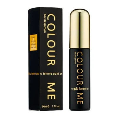Image of COLOUR ME Gold Femme Perfume for Women. 50ml Eau de Parfums. Luxury Fragrance Ladies Perfume, Long Lasting Womens Perfumes by Milton Lloyd