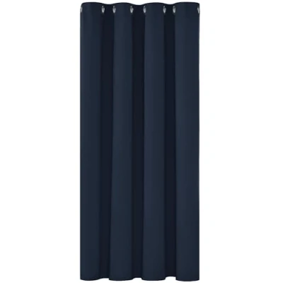 Image of Deconovo Thermal Insulated Curtain Eyelet Blackout Lining Single for Door 52&quot;x 54&quot; Navy Blue 1 PANEL