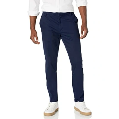 Image of Amazon Essentials Men&#039;s Slim Fit Wrinkle Resistant Flat Front Stretch Chino Trousers, Navy, 28W / 29L