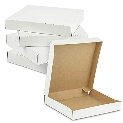 Image of 9&quot; Plain WHITE Postal Takeaway Corrugated Cardboard Pizza Boxes (10 Boxes)