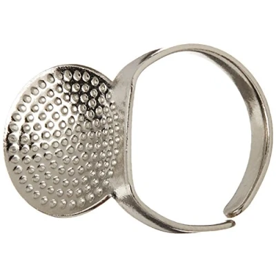 Image of Clover 611 Adjustable Ring Thimble with Plate, 1 , Silver