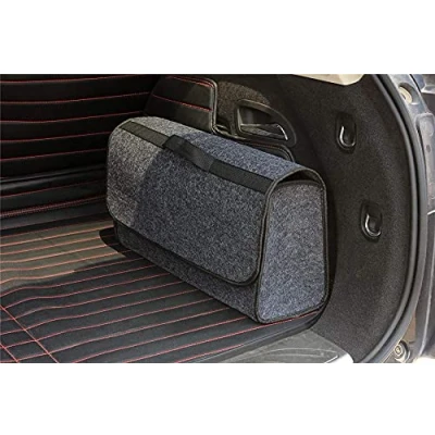 Image of Vinsani Car Boot Organiser Bag Anti Slip Foldable for Storage Case Carpet Solution Interior Declutter Tidy Tools Suitable All Vehicles Grey Large
