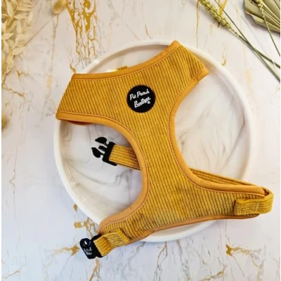 Image of Mustard Yellow Cord Dog Harness S