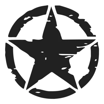 Image of Finest Folia Set of 2 Car Stickers, Army Star Sticker Film for Car, Motorcycle, Trailer, US Motif 3, Self Adhesive Weatherproof Accessories (Matte Black, 10 cm K169)