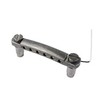 Image of Guyker Guitar Tune O Matic Tailpiece Stop Bar with Studs Bridges Parts Replacement for LP SG Style 6 String Electric (GS001, Relic)