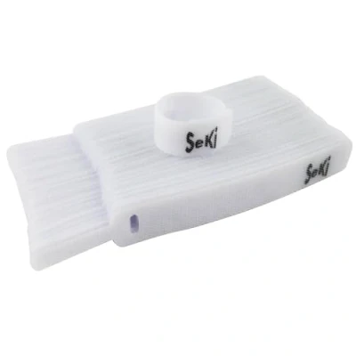 Image of SeKi Pack of 50 Velcro Cable Ties White 11.5 cm Tape 12 mm Wide Management Organiser Reusable Fastener with Eyelet