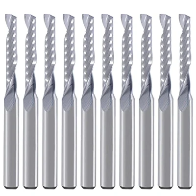 Image of 1/8 inch Shank,Single Flute (O Flute) Up Cut Spiral Router Bits End Mill Cutter, 0.1 Cutting Diameter, 43/64 Length,1 1/2&quot; OVL for Acrylic PVC MDF Plastic