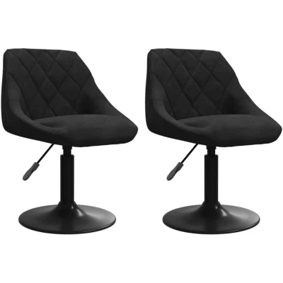 Image of vidaXL Swivel Dining Chairs 2 pcs Black Velvet