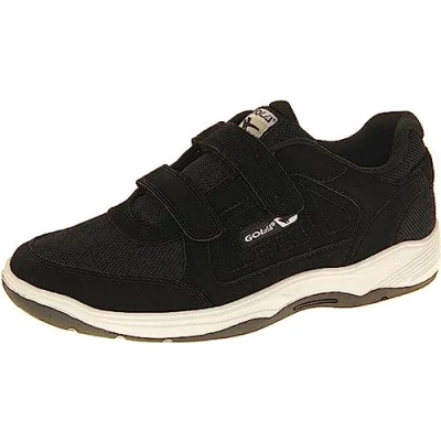 Image of Gola Mens Black Touch Fastening Real Suede Leather Wide Fit EE Trainers 7 UK (AMA833)