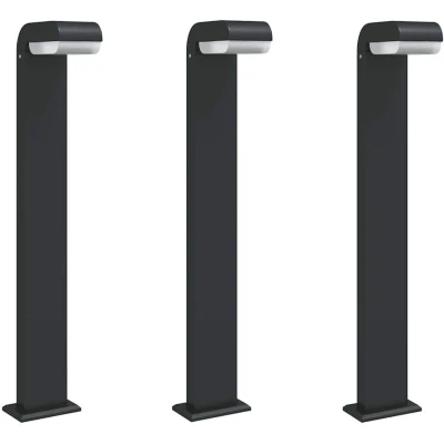 Image of vidaXL Outdoor Floor Lamps 3pcs Black 80 cm Die cast Aluminium