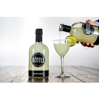 Image of Bottle Bar and Shop: Margarita Pre Mixed, Ready to Drink, Serve (Silver Tequila 100% Agave, Orange Liqueur &amp; Lime Juice) 50cl bottle, Vegan Friendly, British Made, Small Batched.