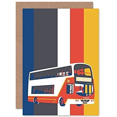 Image of Edinburgh Transport Bus Sealed Greeting Card Plus Envelope Blank inside