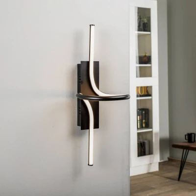 Image of Lindby Divola LED wall light, stepdim, black