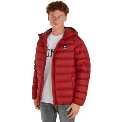 Image of Tommy Jeans Men Tjm Hooded Lt Down Jacket Ext Jackets, XL, Red