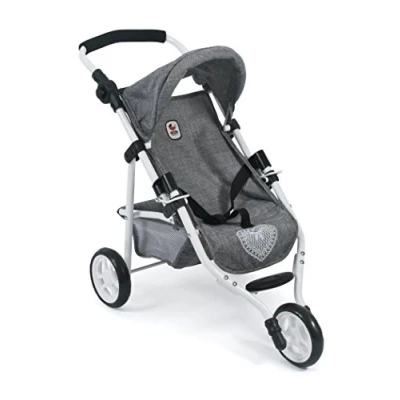 Image of Bayer Chic 2000 612 76 Jogging Buggy Lola Doll&#039;s Pram Denim Grey