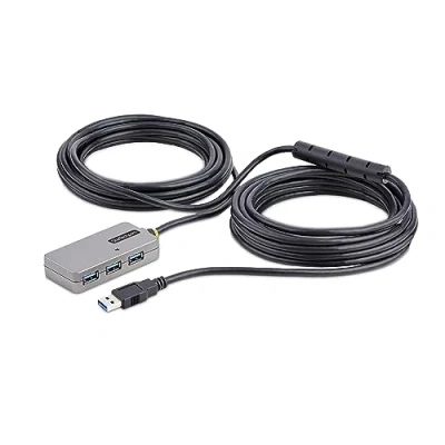 Image of StarTech.com USB Extender Hub, 10m 3.0 Extension Cable w/ 4 Port A Active/Bus Powered Repeater Cable, Optional 20W Power Supply Included, Level 2 ESD Protection (U01043 EXTENDER)