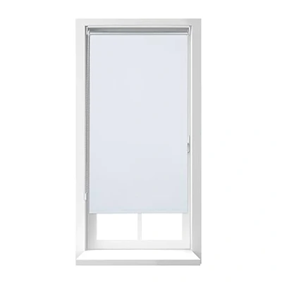 Image of Relaxdays Blackout Blind, Thermal Roller Curtain, No Drill, Attach with Clamps, 60x160cm Length, 56cm Width, PVC, White, 160 x 60 6.5 cm