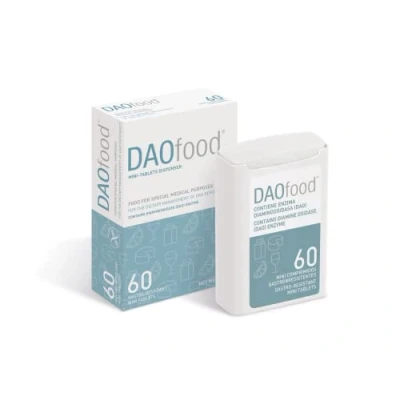 Image of DAOfood for The Dietary Management of DAO Deficiency Dispenser 60 Mini Gastro Resistant Tablets Enzyme