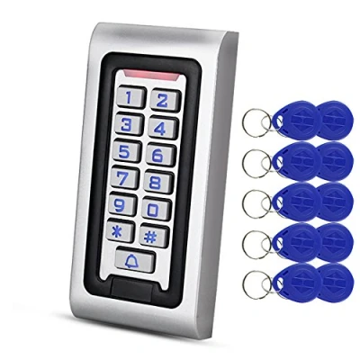 Image of HFeng Standalone IP68 Waterproof RFID Access Control Keypad Metal Card Reader + 10pcs 125KHz proximity Keychains WG26 2000 users for home/office
