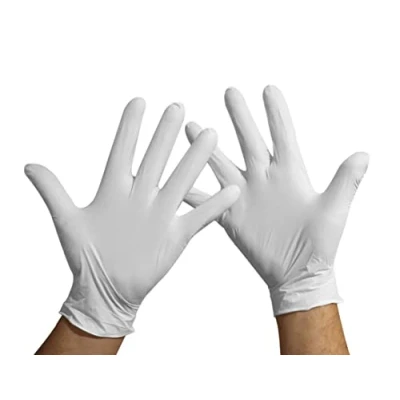 Image of KMINA Nitrile Gloves Medium White (x1 Pack 100 units), Powder FREE Disposable Gloves, Latex Free, Multi Purpose Ambidextrous (LATEX GLOVES)
