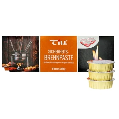 Image of Till Brennpaste Fondue Gel/Paste Chafing Dish Burner Fuel 6 x 80g Pots, TWO PACK