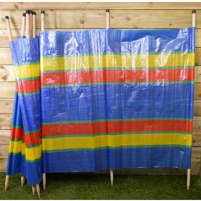 Image of Redwood 8 Pole 7 Section Tall Wind Break 1.5m x 4.6m 1.2m Poles