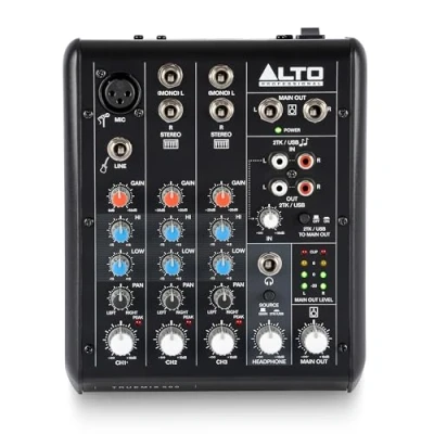 Image of Alto TrueMix 500 Audio Mixer with XLR Mic In and USB Interface for Podcasting, Live Performance, Streaming, Recording, DJ Mac PC