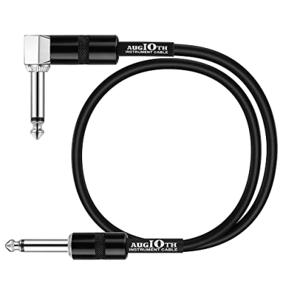 Image of Augioth 45 CM 18 Inch Guitar Patch Cable Performance Effect Pedal Cables Straight to Angled