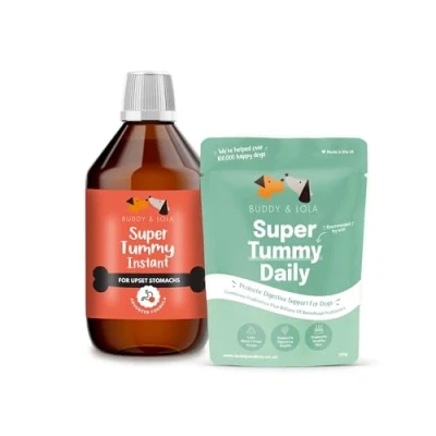 Image of Buddy &amp; Lola Digestion Bundle Fast Acting Dog Diarrhea Treatment with Electrolytes 20 Servings Tummy Settler For Dogs All Breeds, Sizes and Ages Syringe Included Plus Probiotic Powder