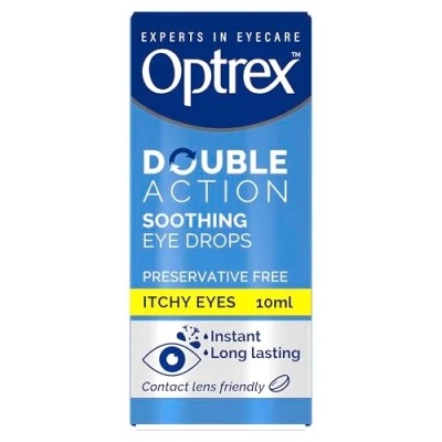 Image of Optrex™ Double Action Soothing Eye Drops for Itchy Eyes, lubricates and soothes, 10ml