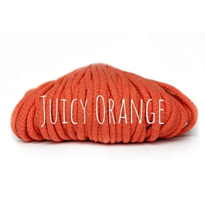 Image of Cotton Cord Yarn Rope 5mm Juicy Orange 100meters (109.36yards) for crochet knitting macrame weaving and diy projects Colorful Passions