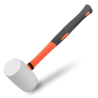 Image of Bezavea Rubber Mallet 12oz, Hammer with fibreglass Handle, Soft Tile Mallet, Durable Solid Head for DIY Projects Crafts Woodworking, Camping and Flooring Installation
