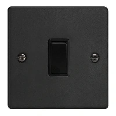 Image of Varilight 1 Gang 10A or 2 Way Rocker Switch Matt Black