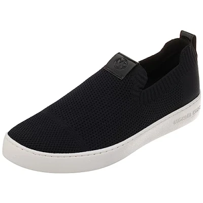 Image of Michael Kors Women&#039;s Juno Knit Slip ON Sneaker, 7.5 UK Black