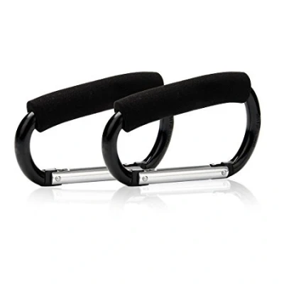 Image of Generic 2 pcs Strong Buggy Carabiner Hooks Mummy Clip Pushchair Stroller Hook Shopping Bag Carrier Holder Aluminum