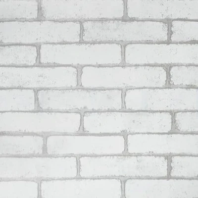 Image of Self Adhesive Wallpaper Brick Stone Effect for Kitchen Walls Vinyl Film Wall Stickers Paper Roll Bedroom &amp; Living Room 45x300cm (White B1071)