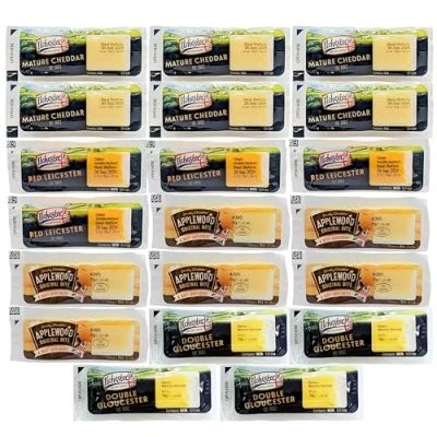 Image of Mini Cheese Selection for Board Pack of 2 x 12 Individually Wrapped 6 Different Flavour Portions Great with Chutney or Jam Lunch Box, Gift Set, Hampers Men Birthday