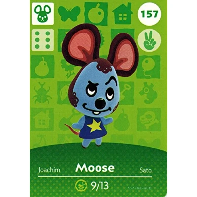Image of Nintendo Animal Crossing Happy Home Designer Amiibo Card Moose 157/200 USA Version
