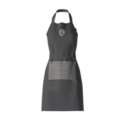 Image of MasterChef Chef Apron for Men &amp; Women, Cotton Cooking with Pocket, Embroidered Detailing Official Show Logo, Premium Quality Kitchen Garment, Adjustable Strap, One Size Fits All, Elite