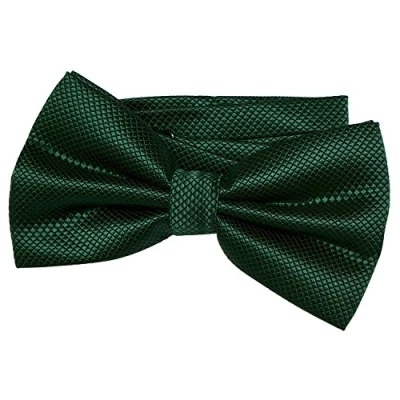Image of DonDon Men’s Bow Tie pre tied and completely adjustable in silk look Dark green