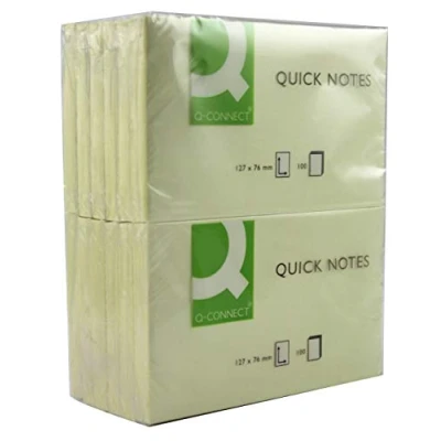 Image of Q Connect 76 x127mm Quick Note Repositionable Pad Yellow,12