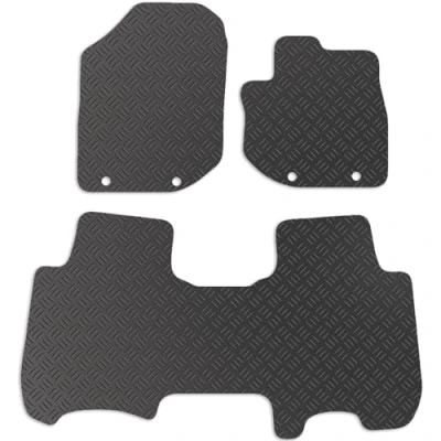 Image of Carsio Car Mats For Honda Jazz Taxi 2008 2011 Tailored Fit Rubber Floor Mat Set Complete Accessory Black Custom Fitted Anti Slip Backing, Heavy Duty &amp; Waterproof