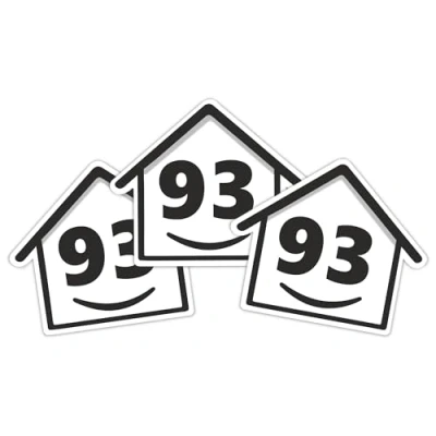 Image of 3 x Bin Numbers for Wheelie Bins, House Design 0 99 Stickers, 16 cm Stickers Self Adhesive Numbers, Weatherproof Vinyl Number (93)