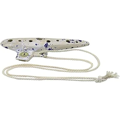 Image of GEWA Ocarina Konzert C Stimmung 18,5 cm mit Tasche und Grifftabelle weiß blau