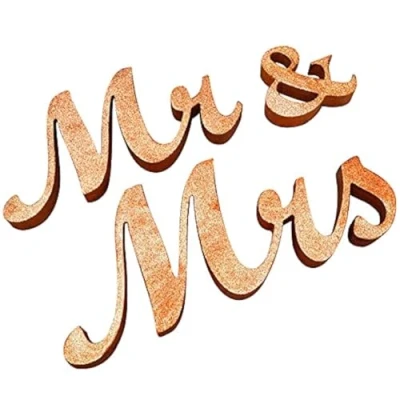 Image of Alnicov Mr and MRS Wooden Letters,MR &amp; Wedding Props for Table Photo Party Top Dinner Decorations(Rose Gold)